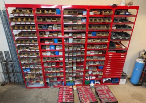 Lot of fasteners and various workshop materials