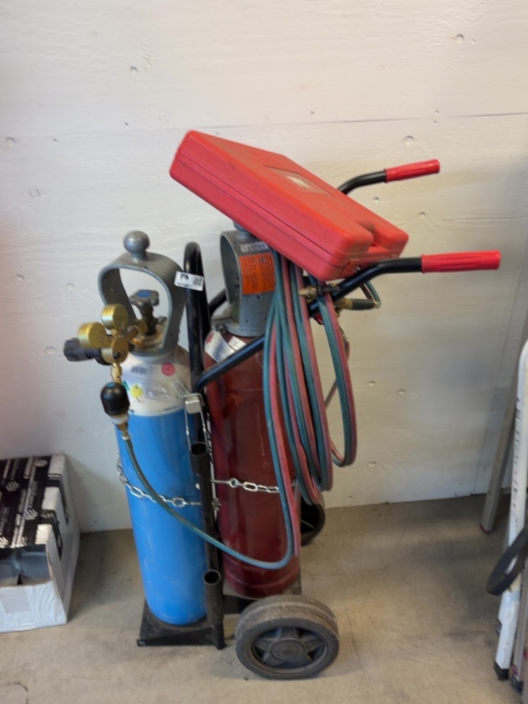 1574867-1 Welding and cutting stand trolley with various accessories