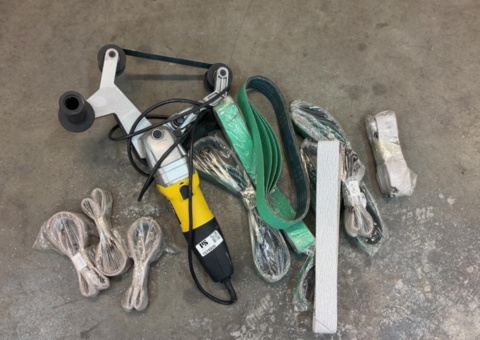 Belt/pipe sander with extra sanding belt – MSWPOL900L