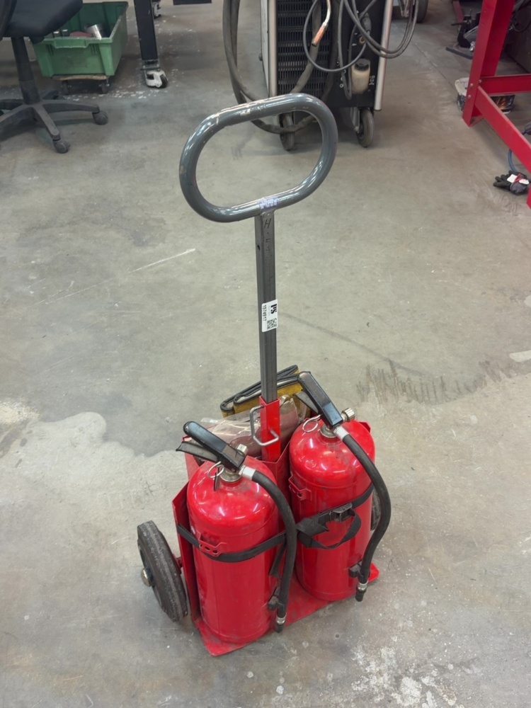 1574917-1 Fire extinguisher trolley with 2 fire extinguishers