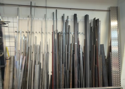 Lot of metal bars and materials
