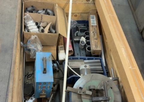 Pallet with contents - pipe rack with material