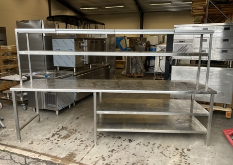 Stainless steel workbench with shelf