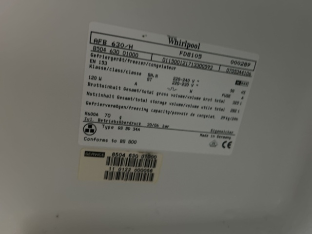 1545097-6 Frys - Whirlpool AFB 630/H