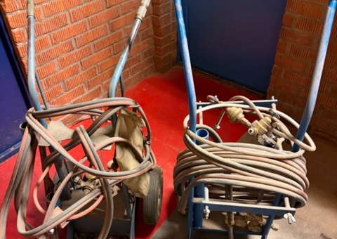 Gas welding equipment on transport trolleys - AGA and others.