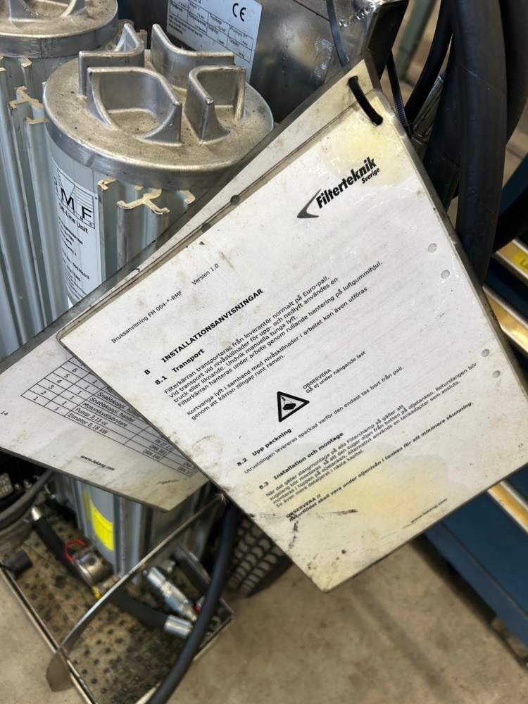 1598418-2 Filterchamp FM 004-1-RMF mobil oljefilterkärra med RMF off-line filter