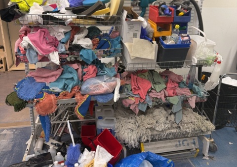 Collection of cleaning equipment and accessories
