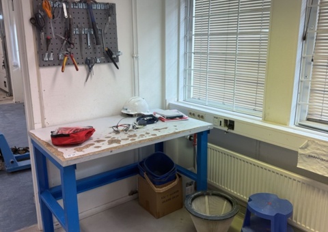 Workbenches 2 pcs, tools and test instruments