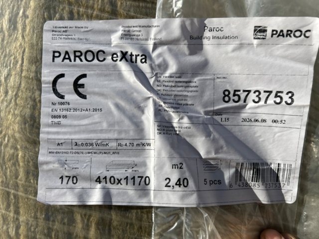1546101-5 Isolering 25 st paket - PAROC eXtra