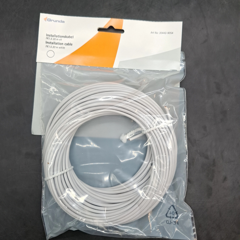 1593613-1 Installation cable, 9 pcs - Grunda FK, white, 1.5 mm², 180 m total