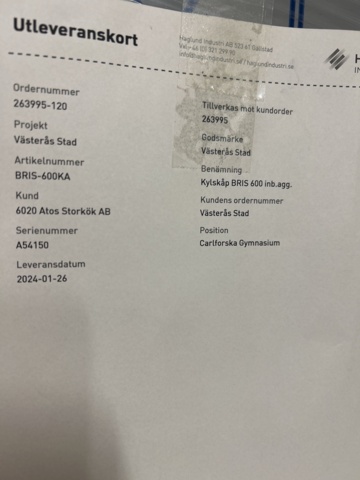 1575031-7 Kylskåp - Haglund BRIS 600KA (Ny i förpackning)