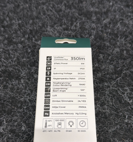 1585253-15 10 st Ledlister 6W 350lm - 400mm