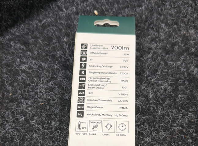 1585276-7 10 st Ledlister 12W 700lm - 800mm