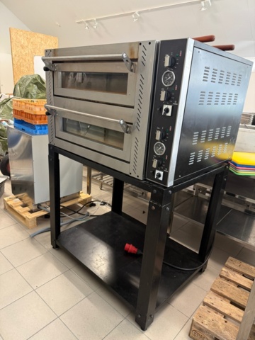 1141703-2 Obefintligt använd Elektrisk pizzaugn - pizzasten - 990x920 mm - 4+4 x Ø 35 cm - upp till 450 °C