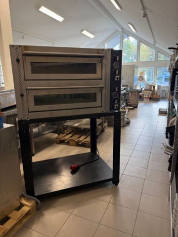 1141703-3 Obefintligt använd Elektrisk pizzaugn - pizzasten - 990x920 mm - 4+4 x Ø 35 cm - upp till 450 °C