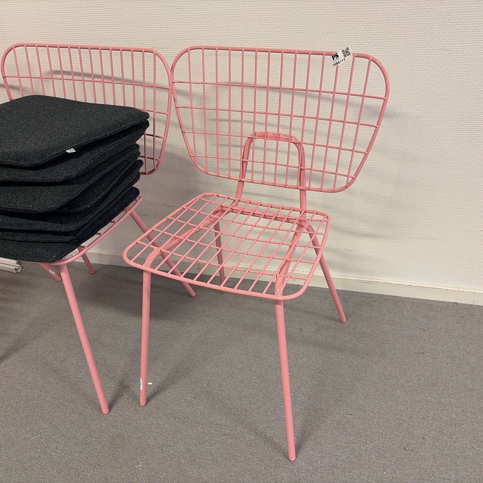 1594777-2 Chairs with cushions, pink - 8 pcs.