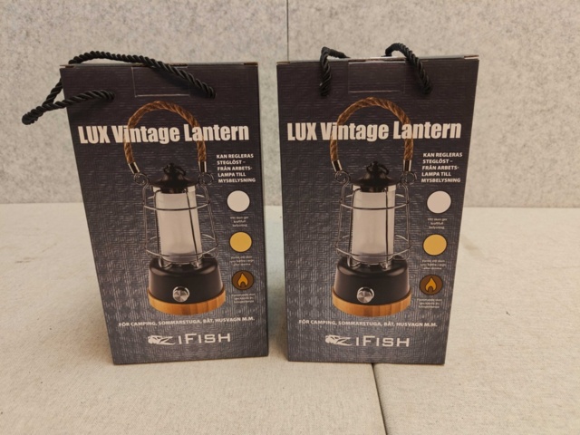 1485818-1 Uppladdningsbar LED-lampa/lykta 2st IFISH LUX Vintage Lantern