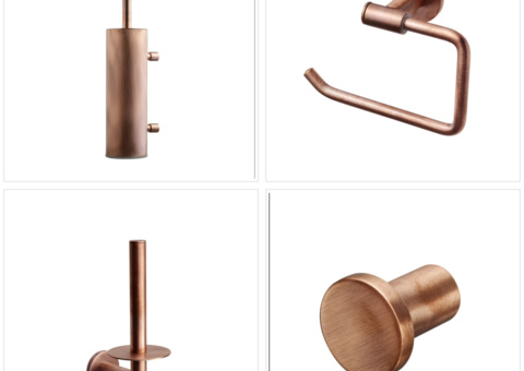 Bathroom accessories, 4 pieces - Tapwell, Protected Copper