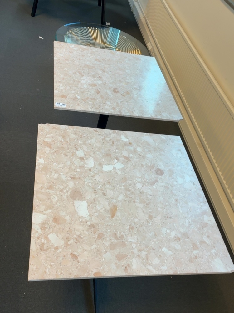1594799-1 Stone table 2 pcs, approx. 70 x 70 cm, defects - EKV