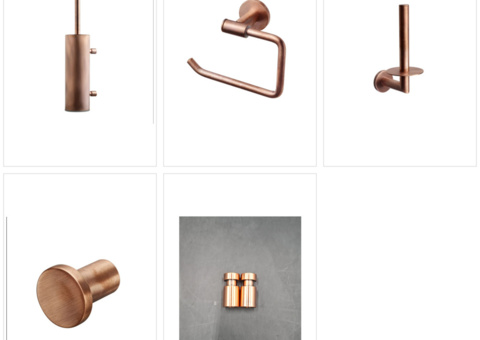 Bathroom accessories, 6 pieces - Tapwell, Protected Copper
