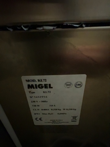1458515-7 Ismaskin – PORKKA / MIGEL KL72 – 230 V – rostfri