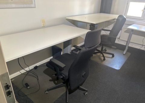 Two electric desks, kitchen table