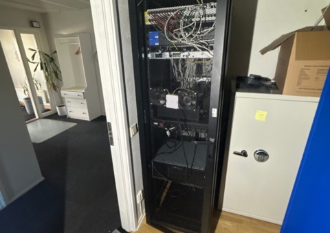 Server rack with network equipment