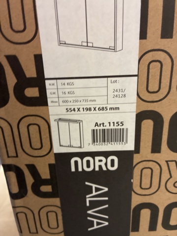 1602638-18 Spegelskåp Noro Alva 550 vit matt