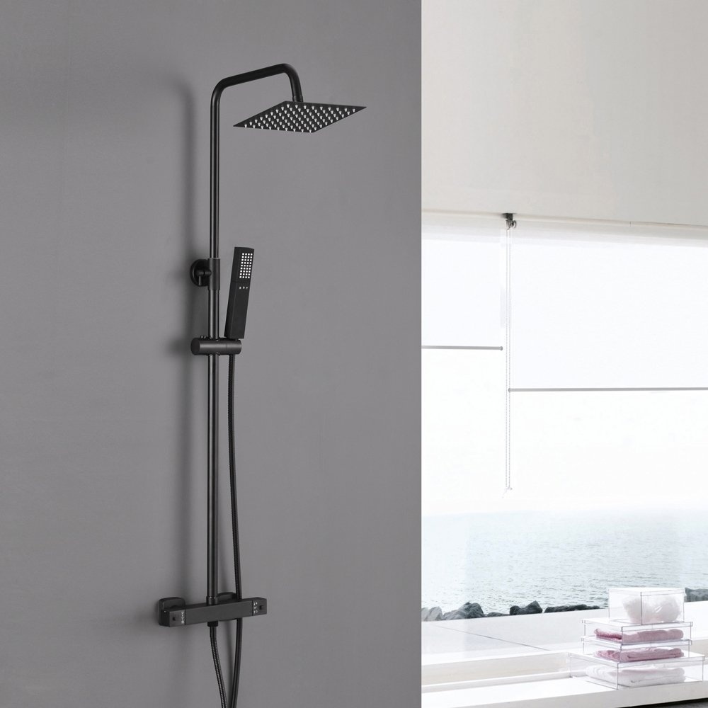 1505344-1 Ceiling shower with hand shower Black - Rone