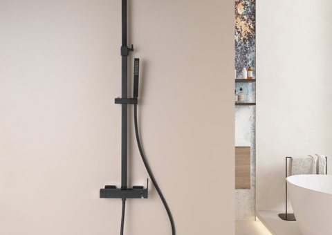 Black ceiling shower set Nordamist Burs with mixer & hand shower