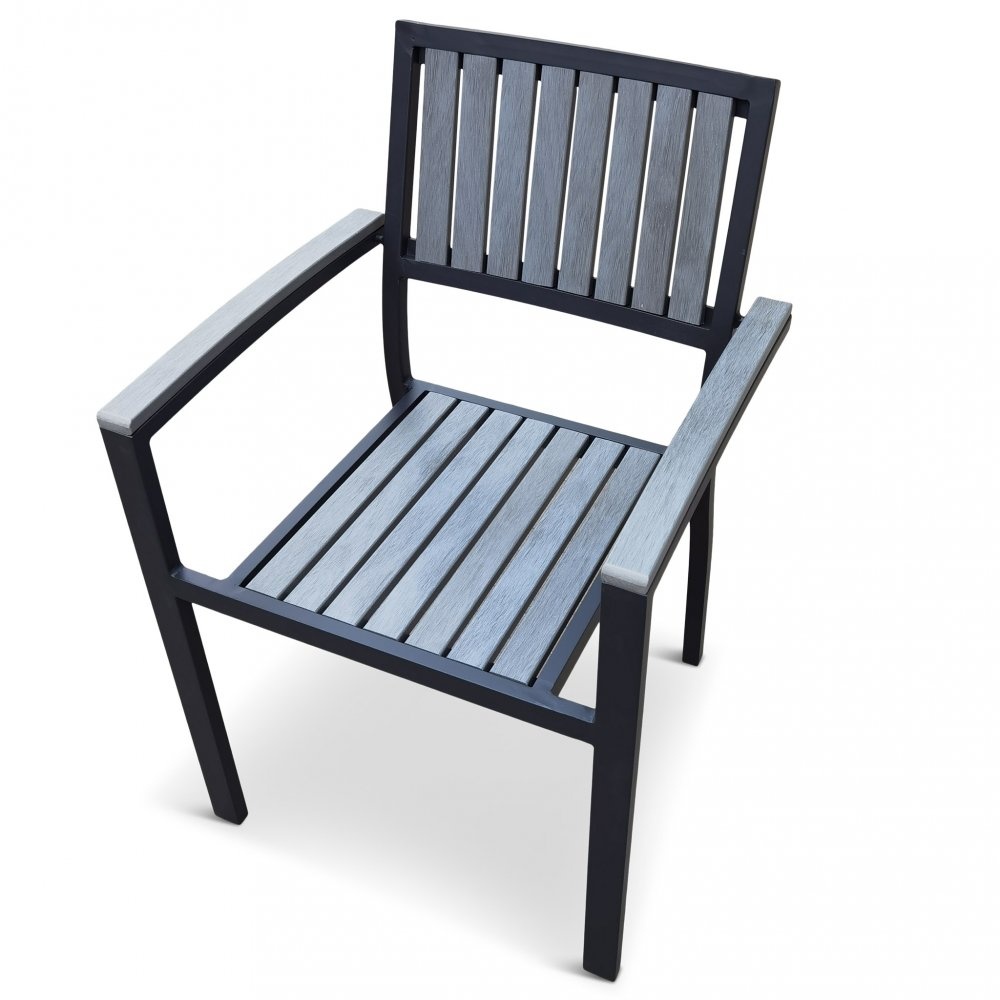 1597608-1 8 garden chairs in aluminum and composite - Waxholm