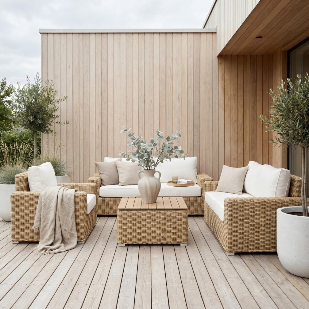 1597615-1 Lounge group in natural rattan | Including cushions | Solena premium
