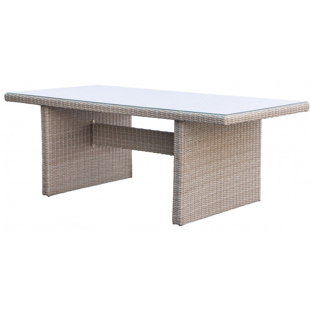 1597613-1 Outdoor table Hampton 200x100 cm - natural synthetic rattan