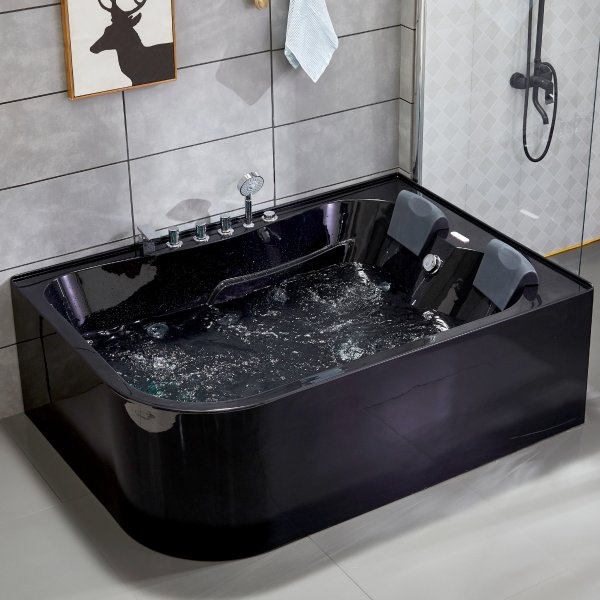 1602450-1 Whirlpool Bathtub 170x120cm | Heater & Light Therapy | BK-008 Left
