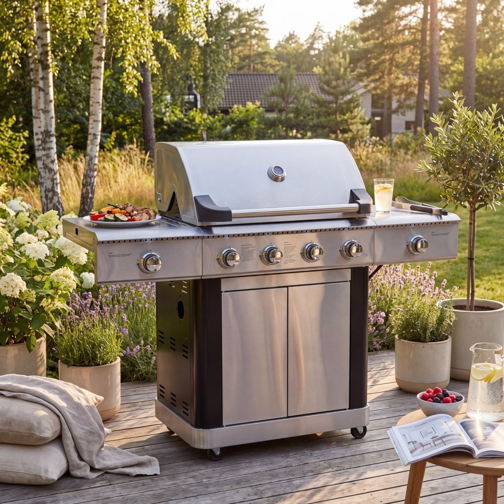 1602452-1 Dallas Premium stainless steel gas grill - 6 burners & grate