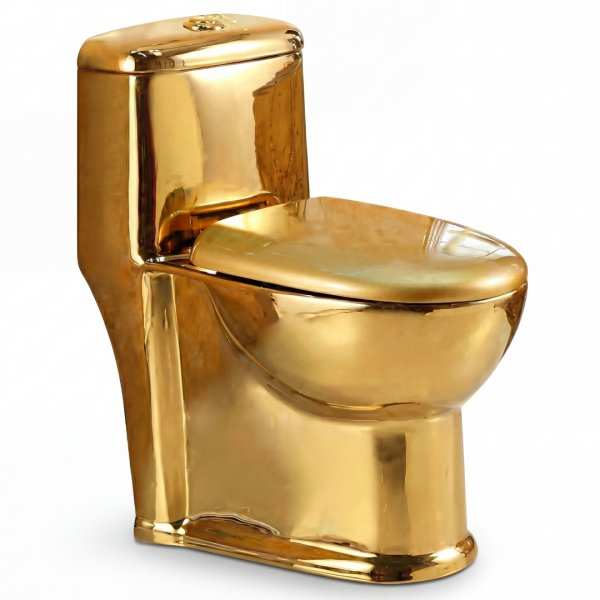 1602475-1 Classic gold toilet | S-trap 300 mm | Luxury WC with siphonic flushing