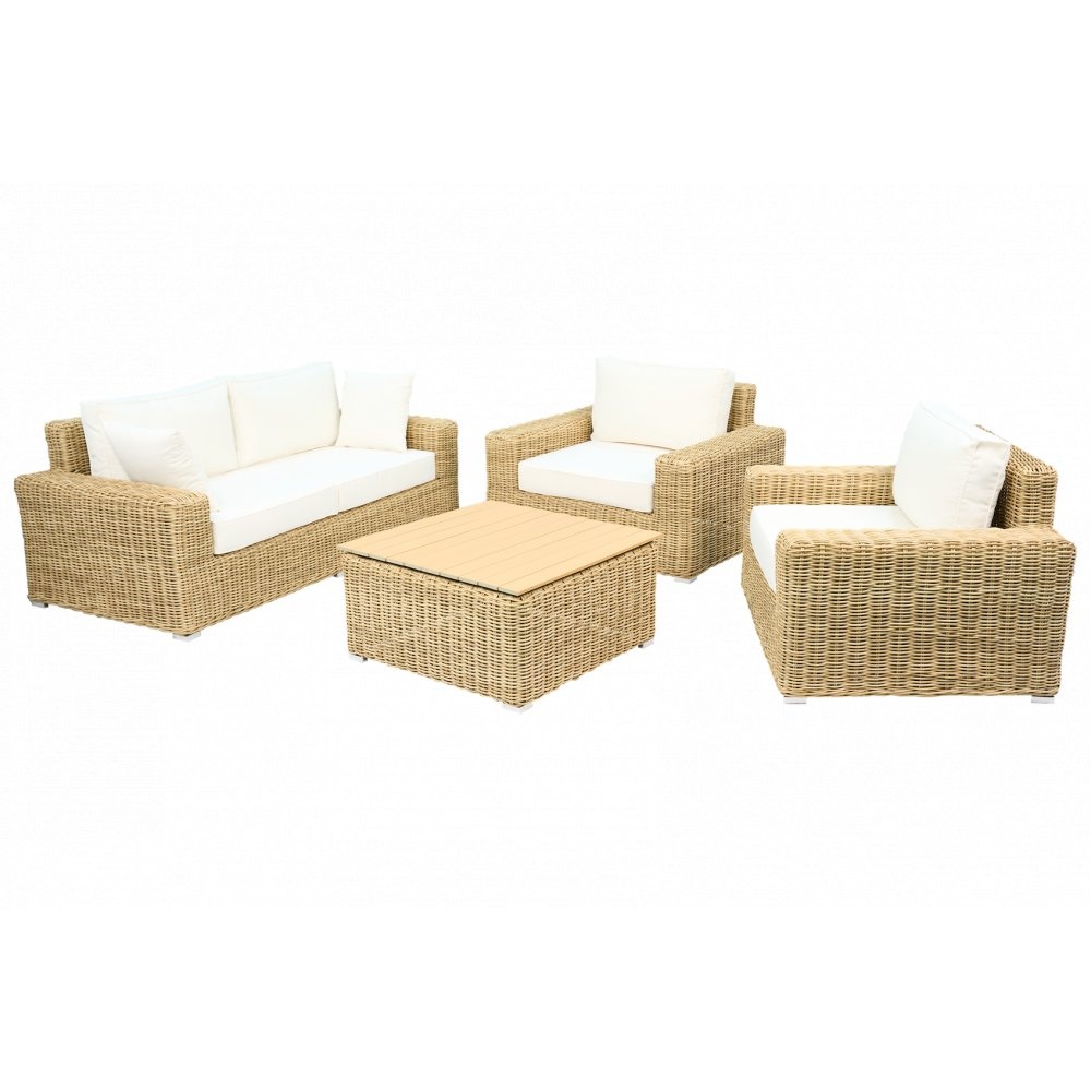 1602476-2 Lounge group in natural rattan | Including cushions | Solena premium