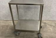 1473854 Stainless steel trolley on wheels
