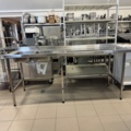 1141756-1 Rostfritt bänk med dubbeltho cirka 200x65x90 cm