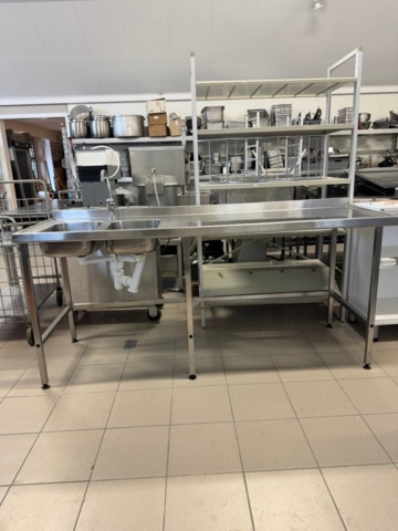 1141756-1 Rostfritt bänk med dubbeltho cirka 200x65x90 cm