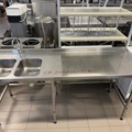 1141756-2 Rostfritt bänk med dubbeltho cirka 200x65x90 cm