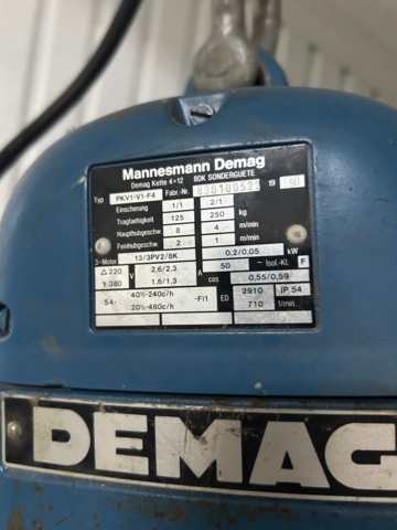 1600222-3 Kättingtelfer med svängarm - Mannesmann Demag PKV1-V1-F4