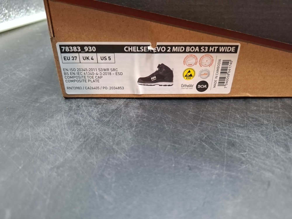 1603485-2 Skyddskängor - Helly Hansen, Chelsea Evo 2 Mid BOA S3 HT Wide, stl EU 37