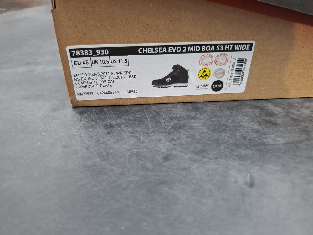 1603488-2 Skyddskängor - Helly Hansen, Chelsea Evo 2 Mid BOA S3 HT Wide, stl EU 45