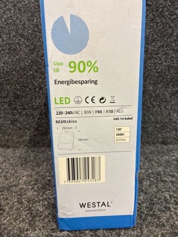 1602777-4 LED-strålkastare Westal 7501055, 2575 lm