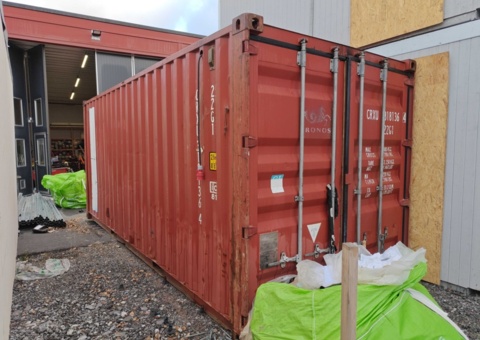 Insulated 20-foot container with contents