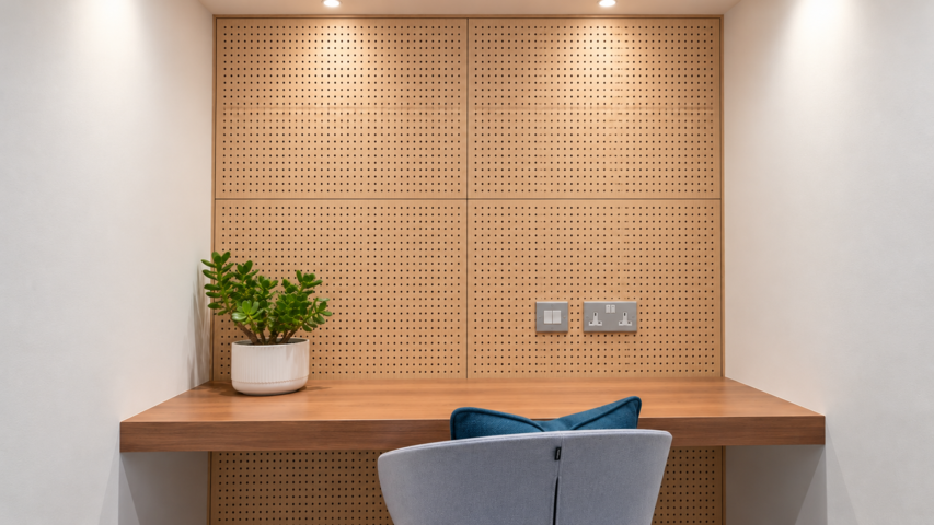 1603761-1 Perforerad akustikpanel i trä - 11 st - L:1200 mm B:1200 mm T:11 mm, 18,72 m²