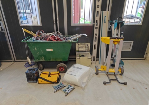 Material trolley, splice cable, saw table and more