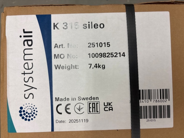 1600255-6 Ventilationsenhet med filter och tillbehör - Systemair FGR 400 EU3