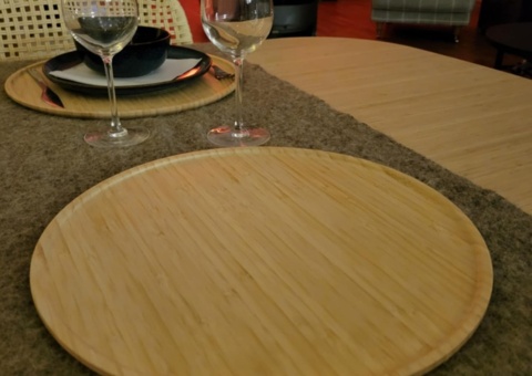 Parti med nya/oanvända pizzatallrikar i bambu - 800 st